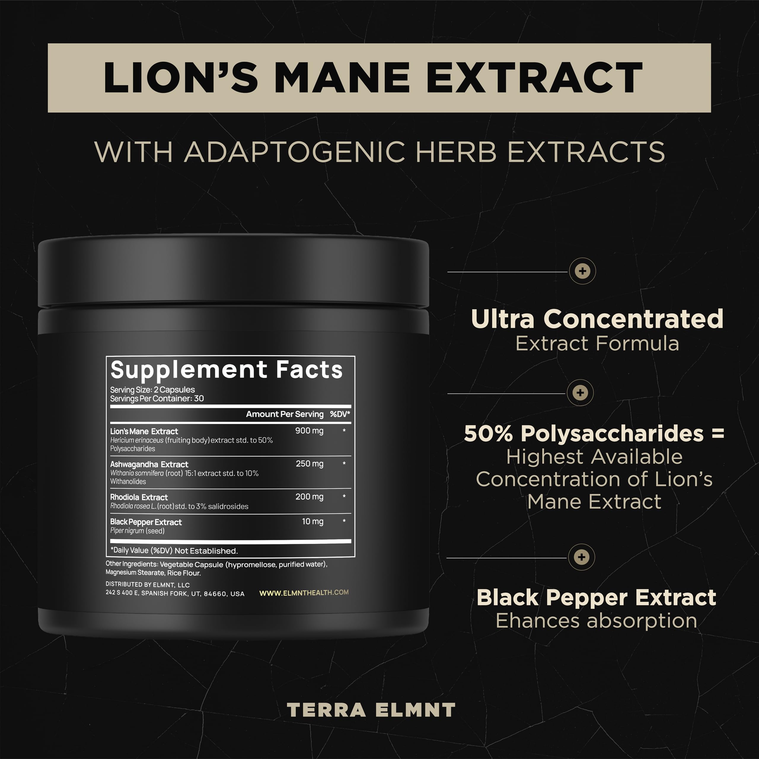 Terra ELMNT Lion's Mane Capsule for Brain Health


