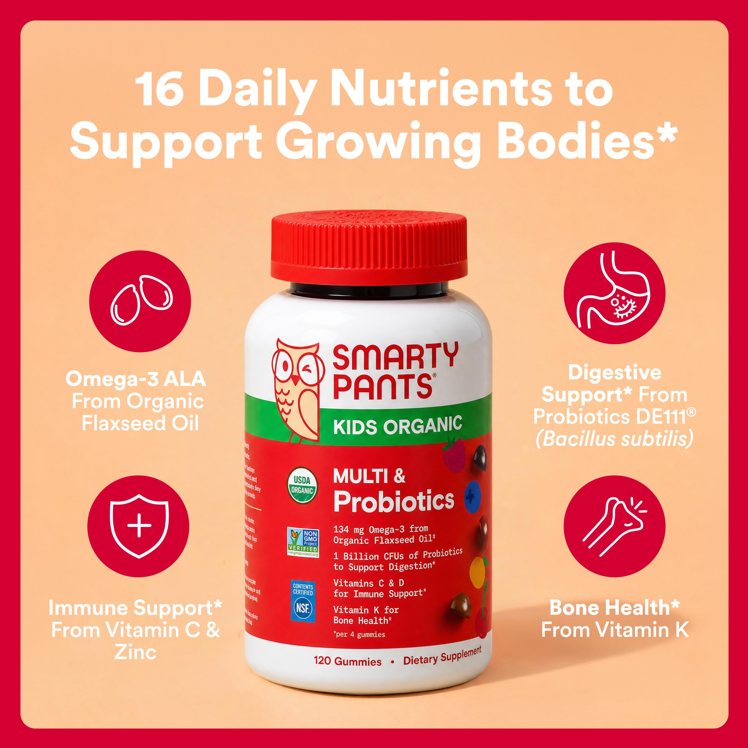 SmartyPants Kids Multivitamin Gummies for Immune Support

