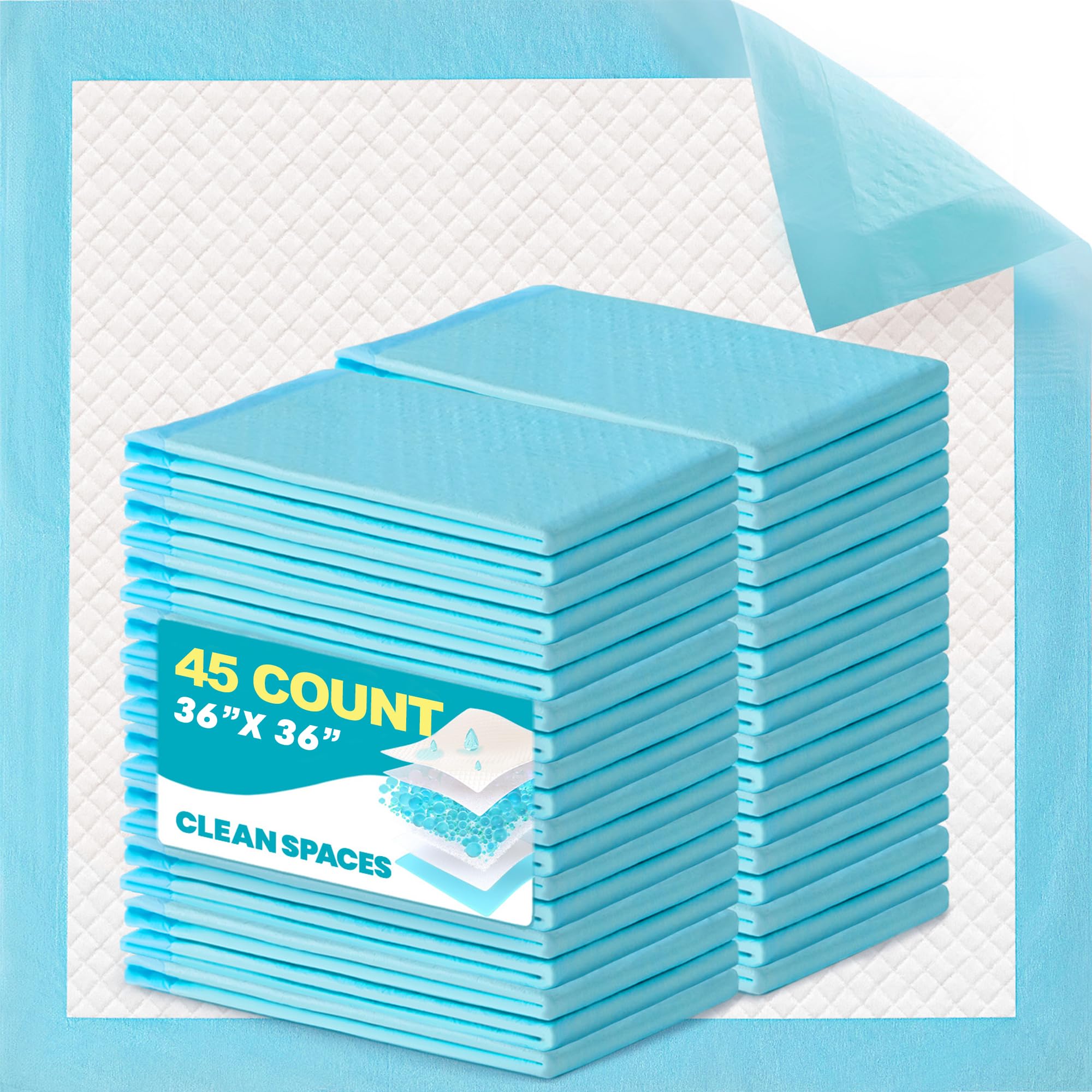 CLEAN SPACES Disposable Bed Pads - Ultra-Absorbent, Leakproof Underpads for Adults & Pets