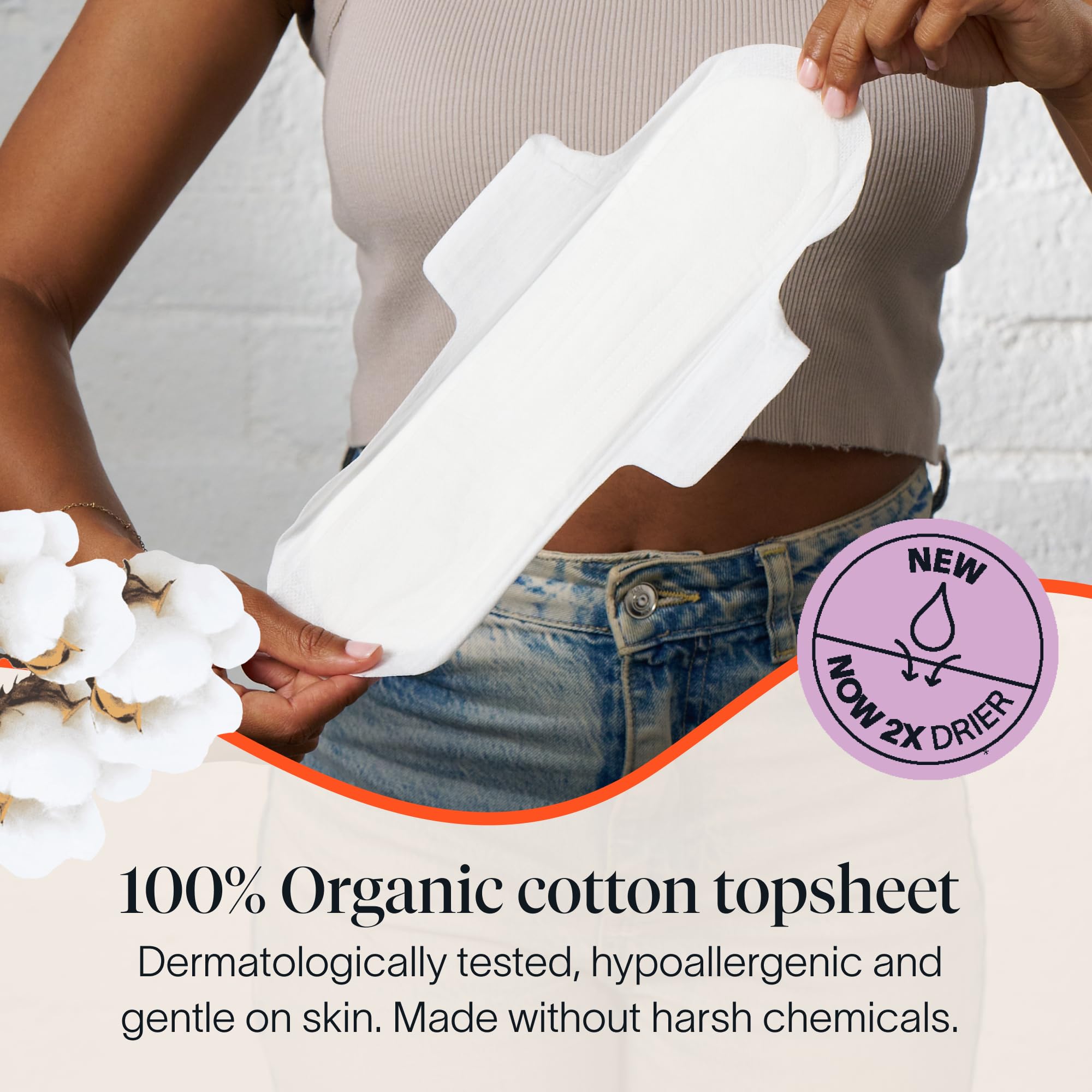 Cora Organic Cotton Topsheet Pads | Overnight Protection

