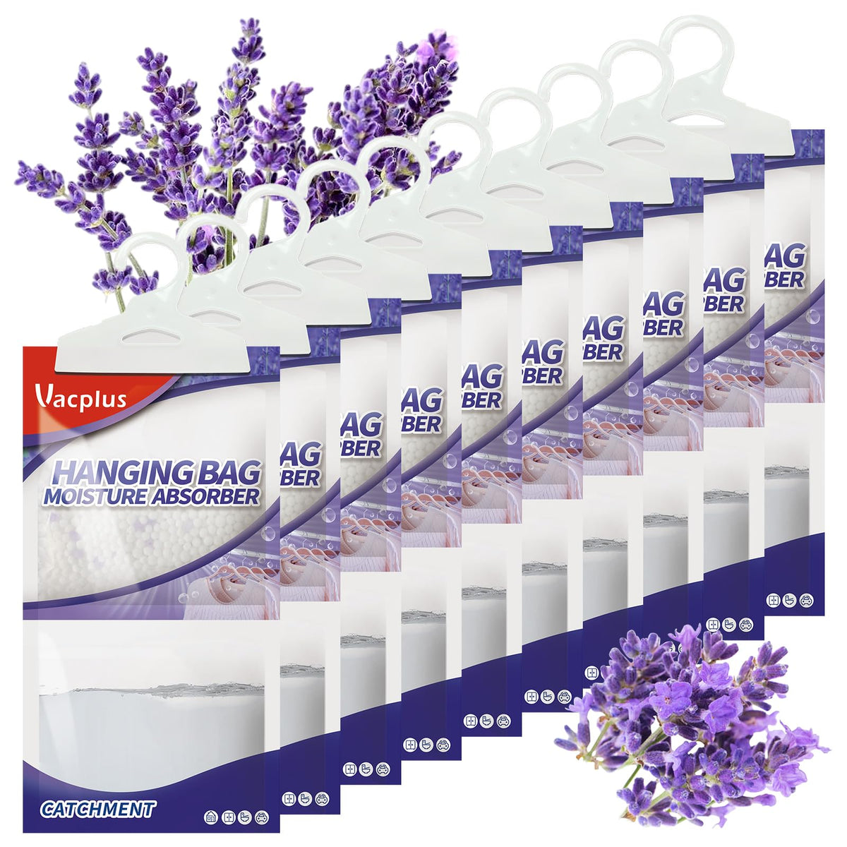 Vacplus Hanging Closet Dehumidifier Bags - Desiccant Moisture Absorbers