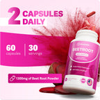 Beet Root Capsules by Rosabella - 1300mg Organic Beet Root

