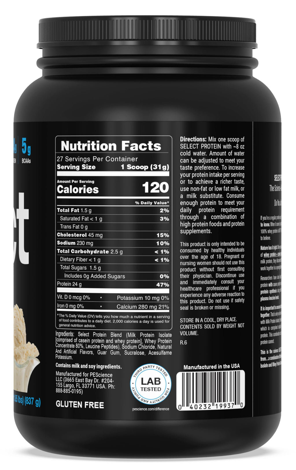 PEScience Select Protein Powder Whey & Casein Blend

