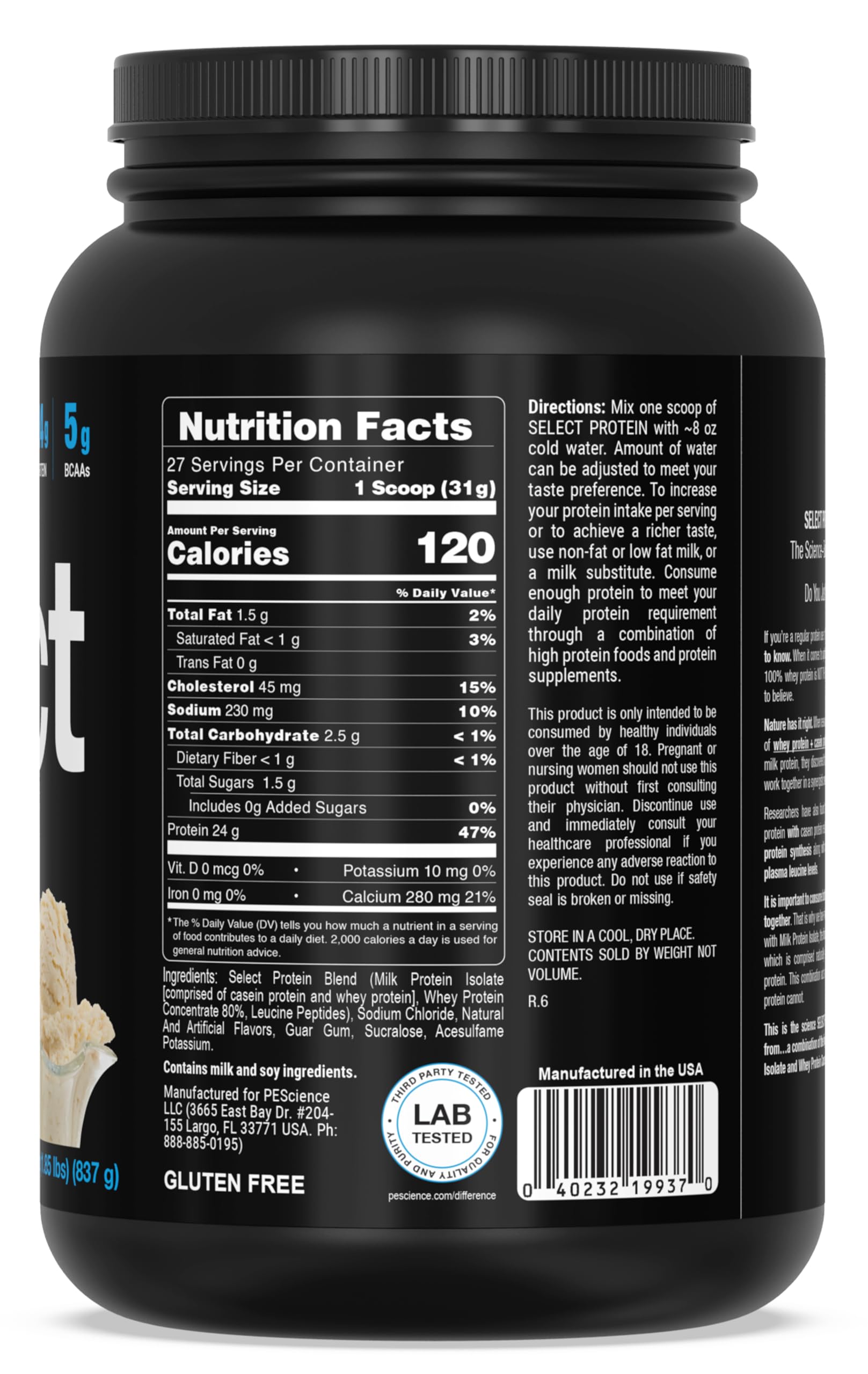 PEScience Select Protein Powder Whey & Casein Blend

