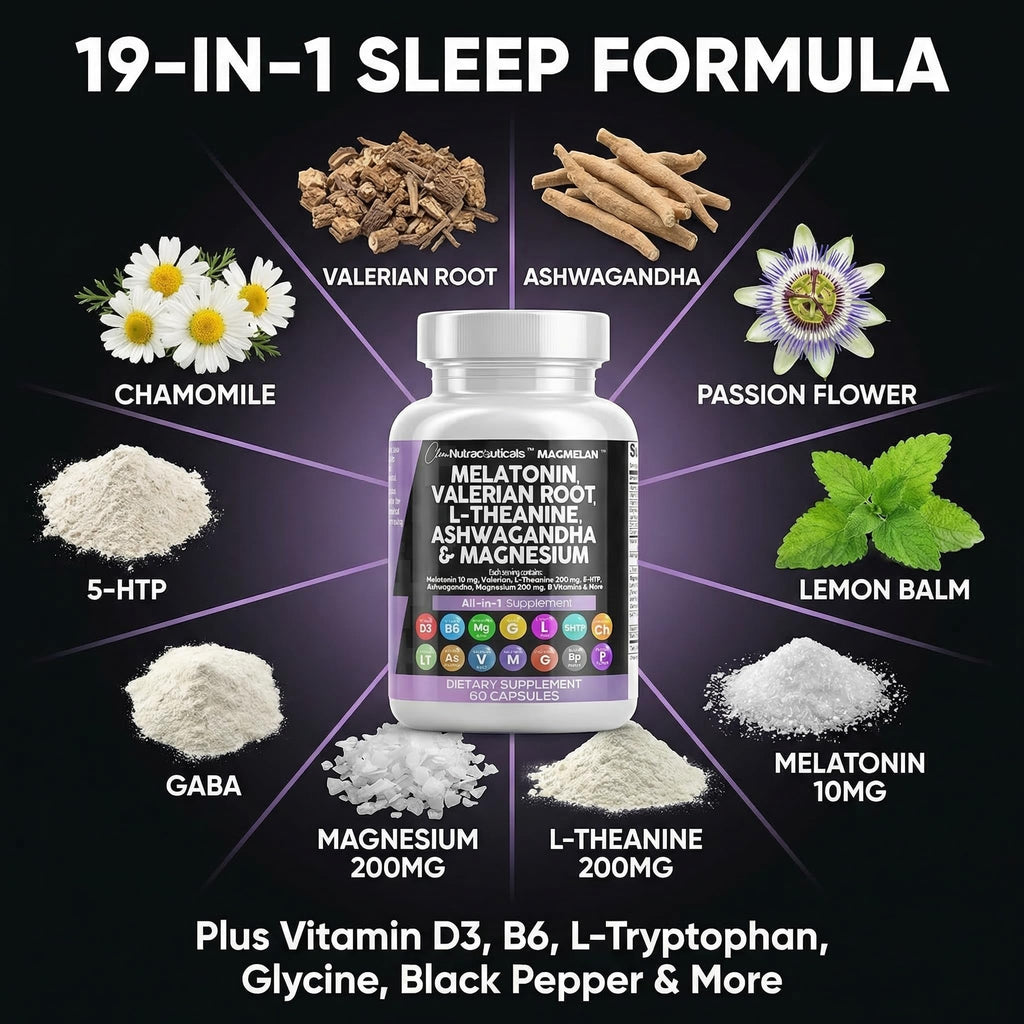 Clean Nutraceuticals Melatonin Sleep Support with L-Theanine

