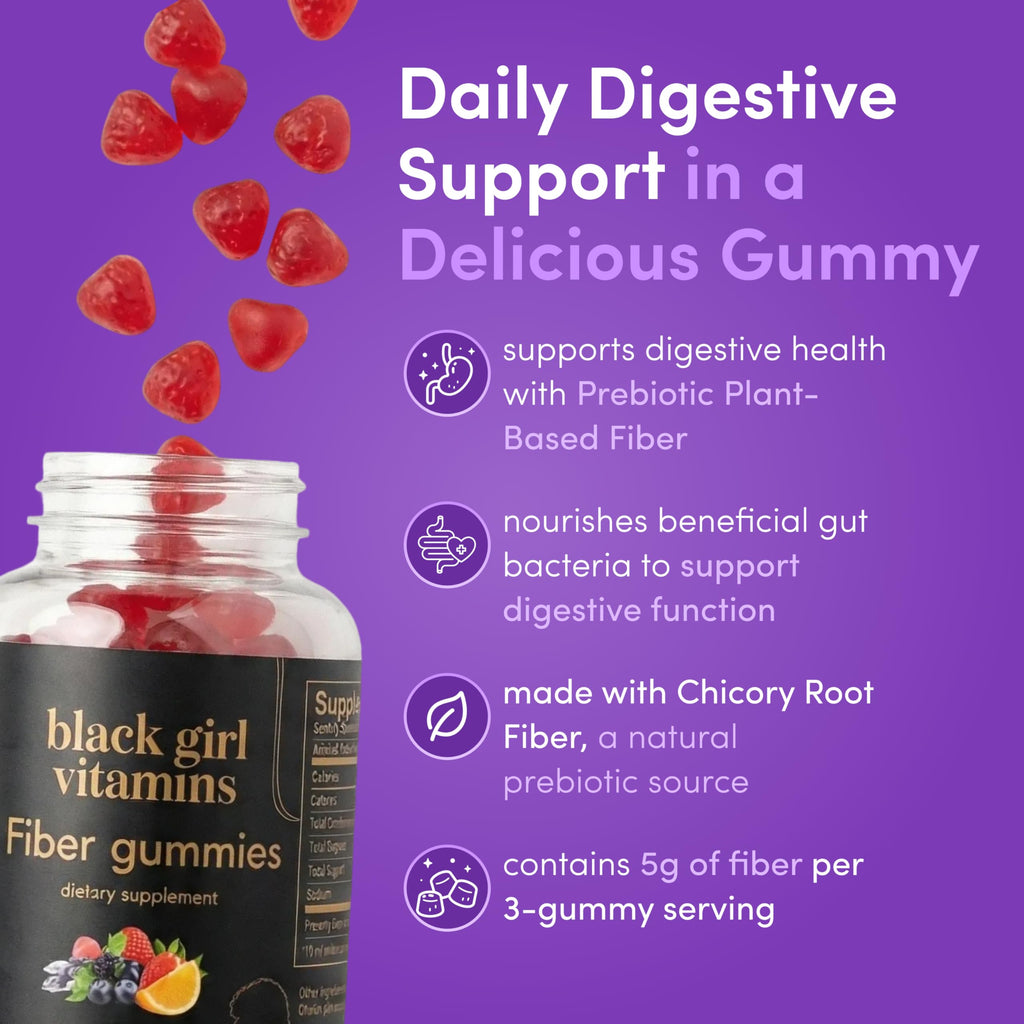 Black Girl Vitamins Fiber Gummies | Prebiotic Gut Support

