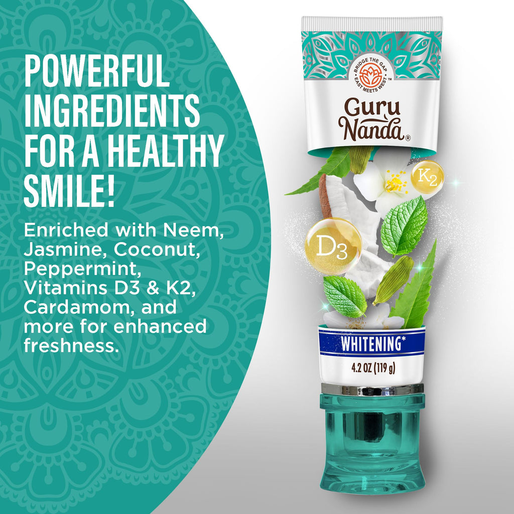 GuruNanda Hydroxyapatite Toothpaste Neem Xylitol Whitening

