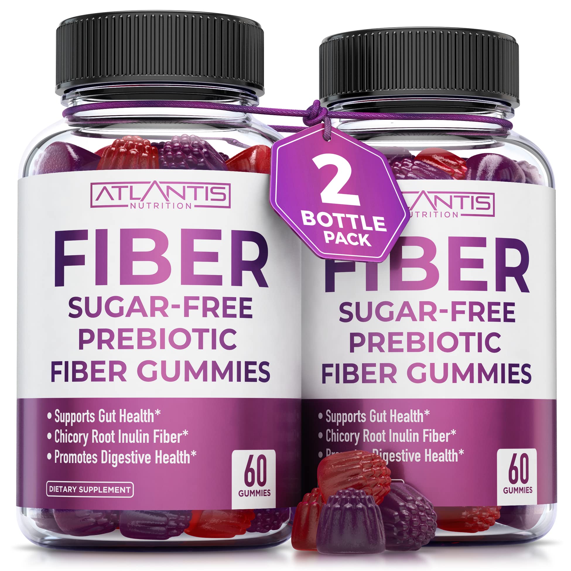 Atlantis Nutrition Sugar Free Fiber Gummies for Adults

