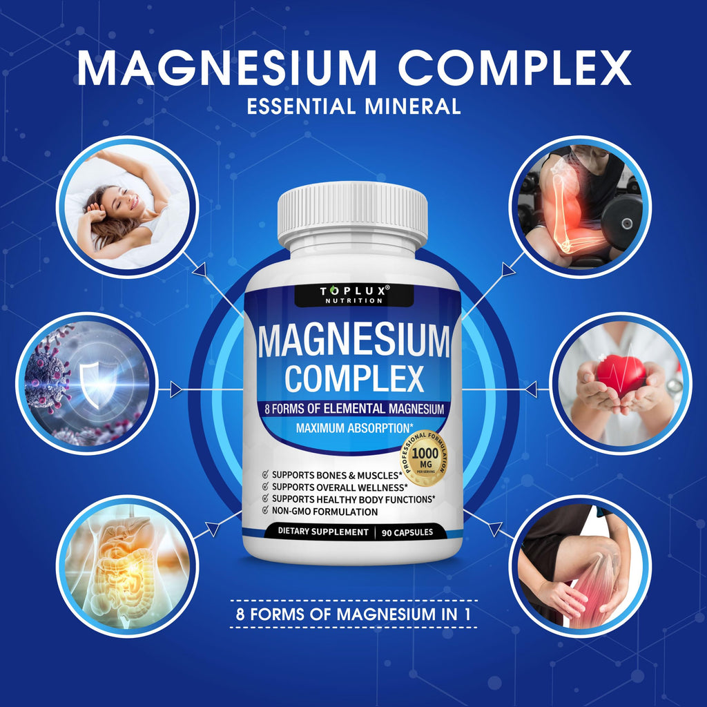 Toplux Magnesium Complex Supplement | Bone & Muscle Support

