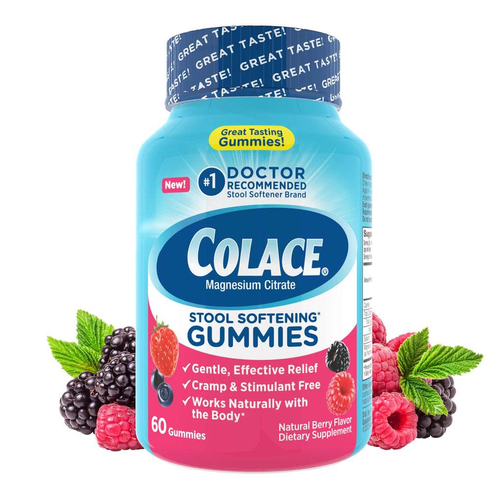 Colace Berry Flavored Stool Softener Gummies - Doctor Recommended