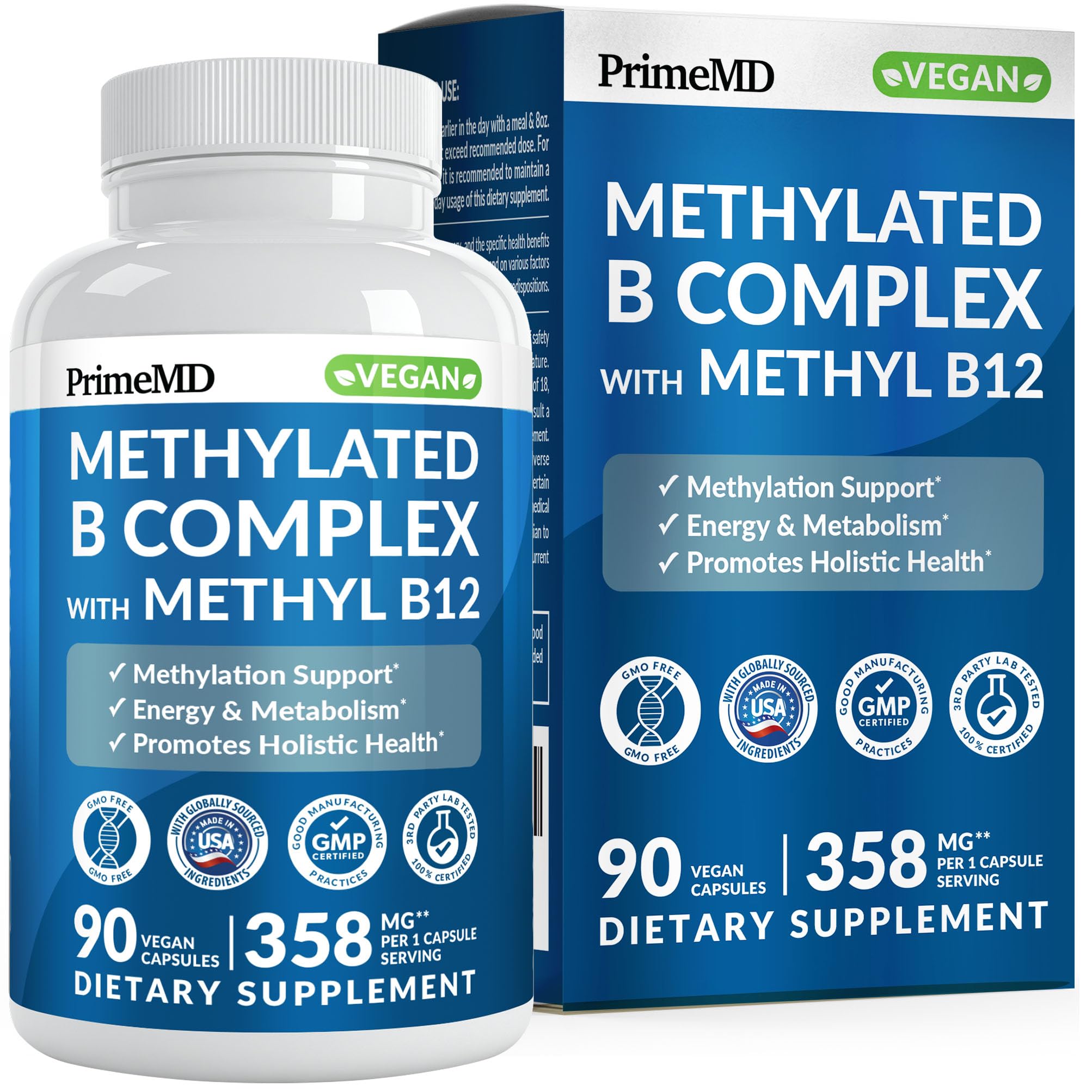 Methylated B Complex with Methylfolate and B12 for Energy


