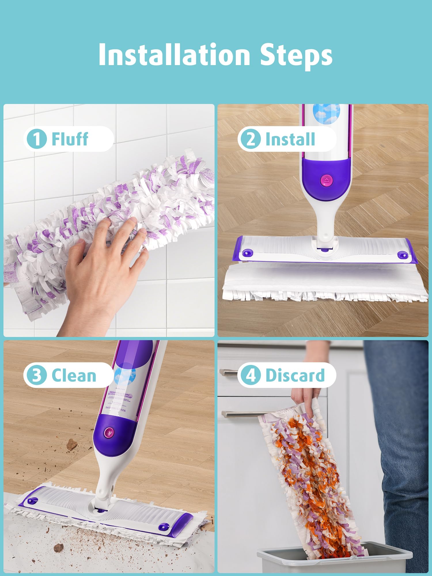 Air U+ Power Mop Pads for Swiffer Power Mop – Unscented

