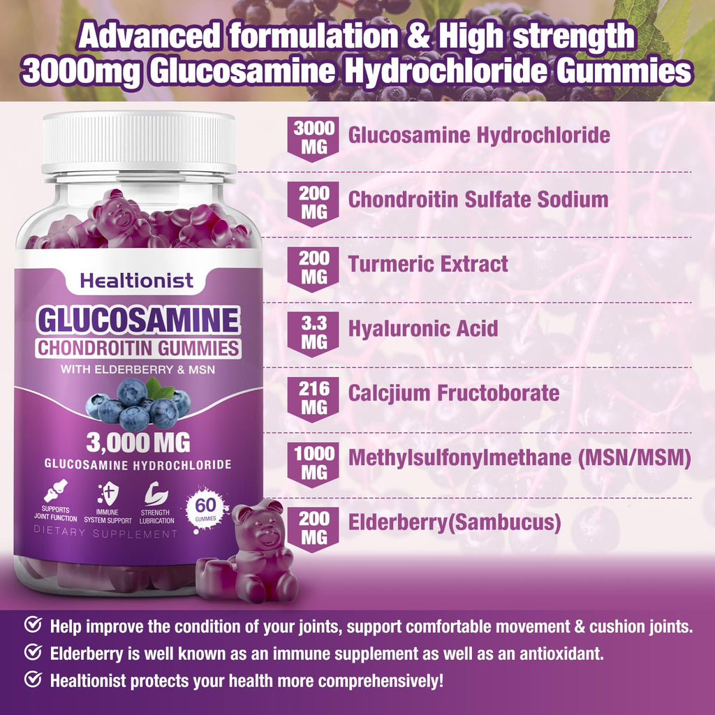 Healtionist Glucosamine Chondroitin Gummies Joint Support


