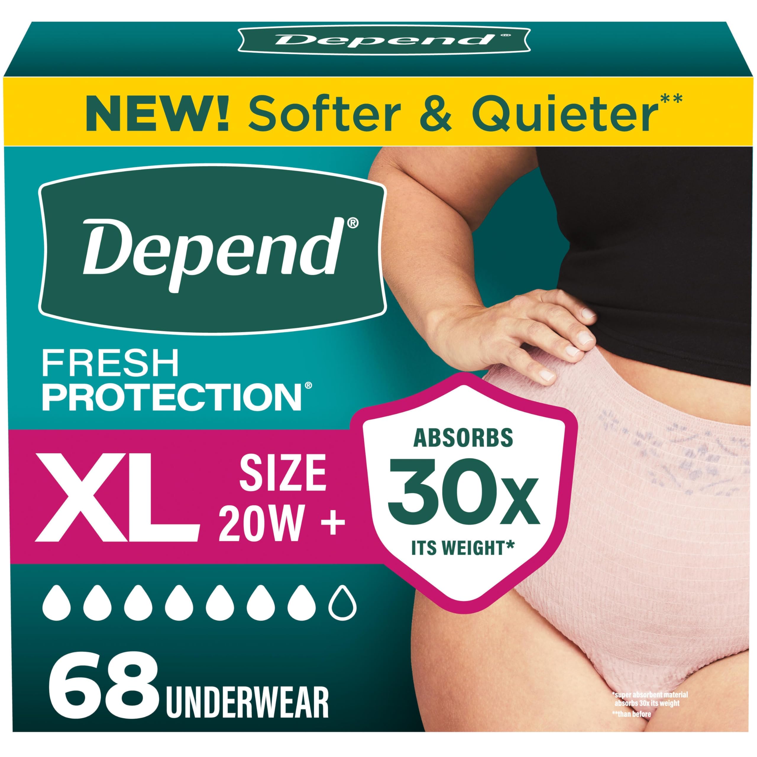 Depend Fresh Protection Women's Incontinence Underwear Maximum Absorbency