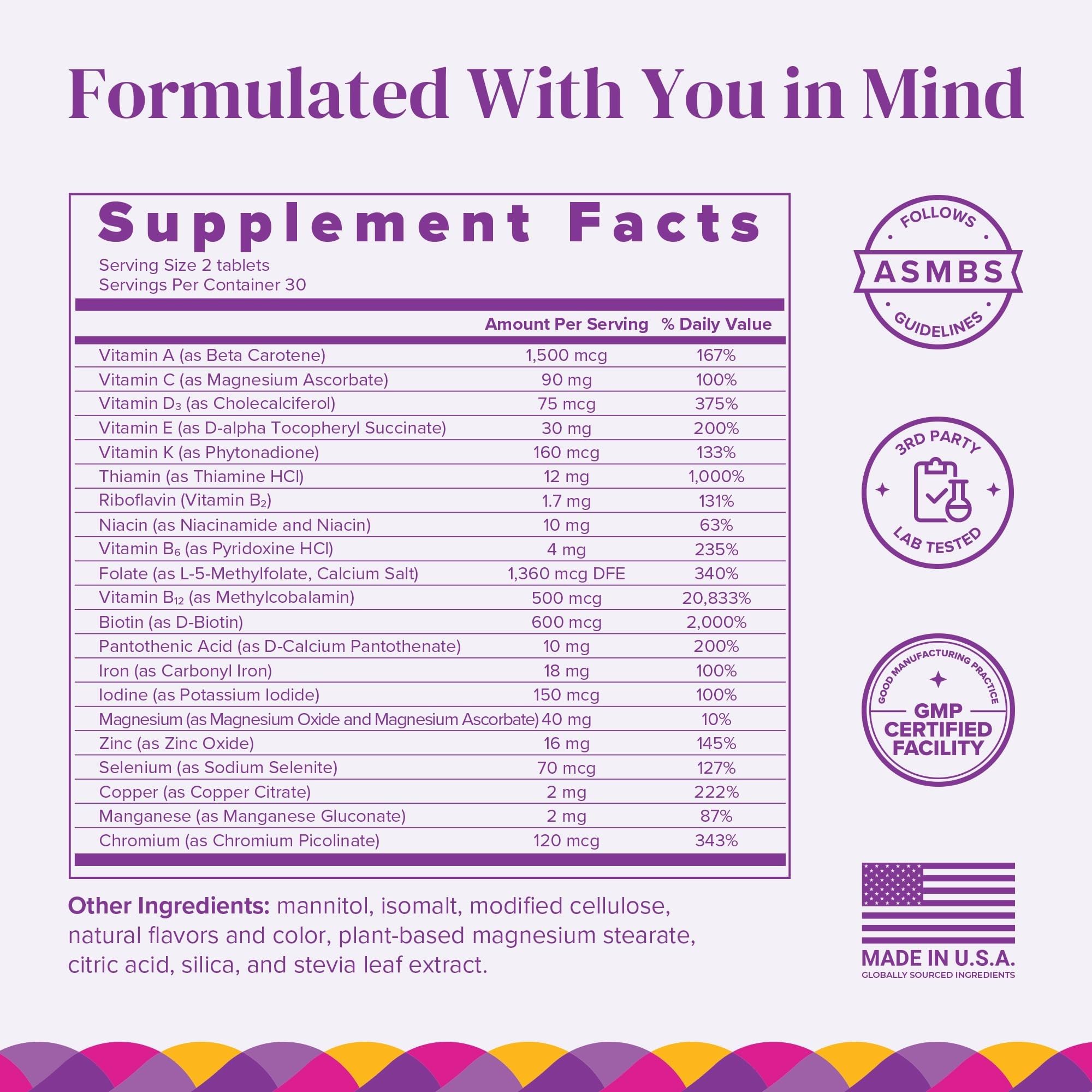 BariMelts Bariatric Multivitamin for Women with Iron

