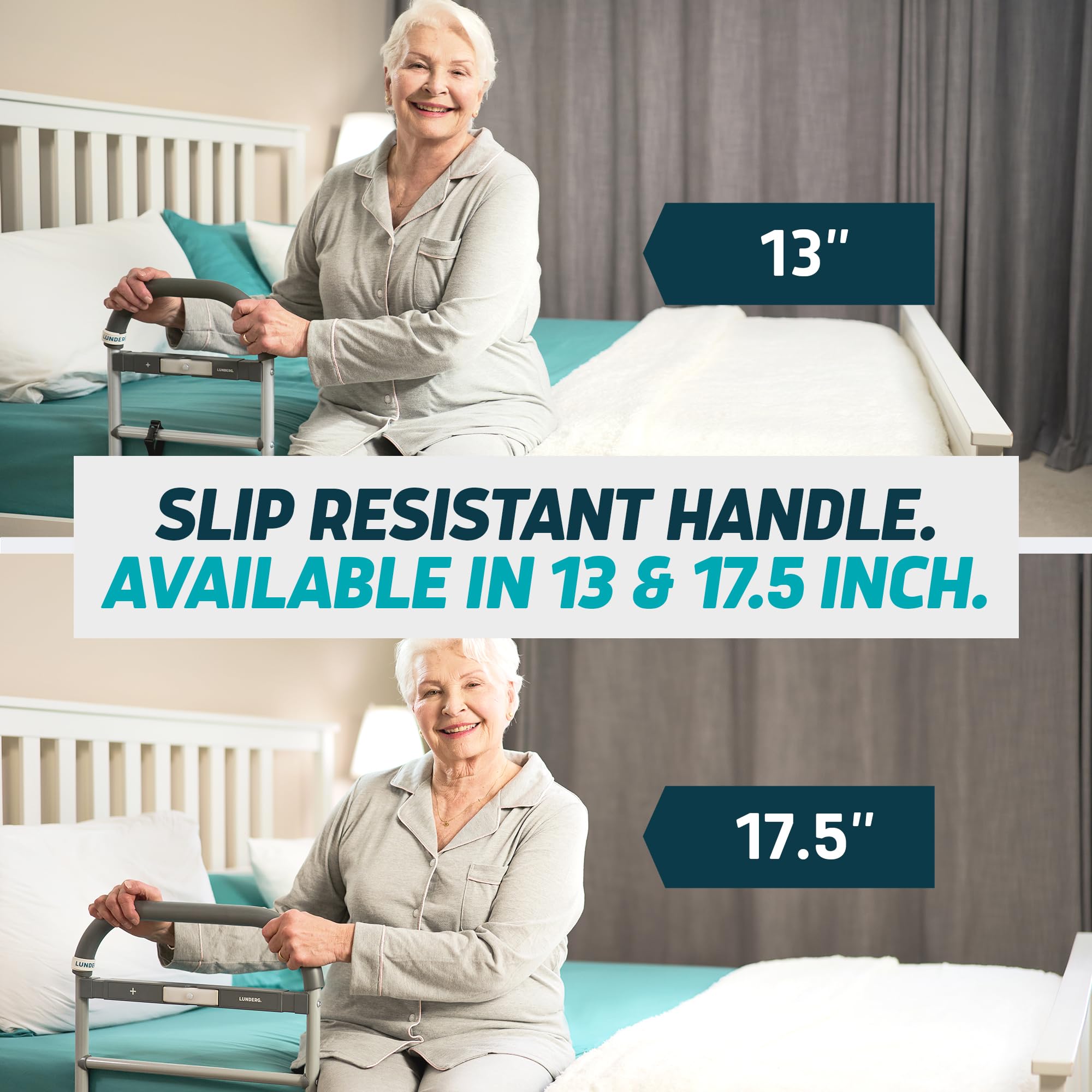 Lunderg Bed Assist Rail with Motion-Activated Light

