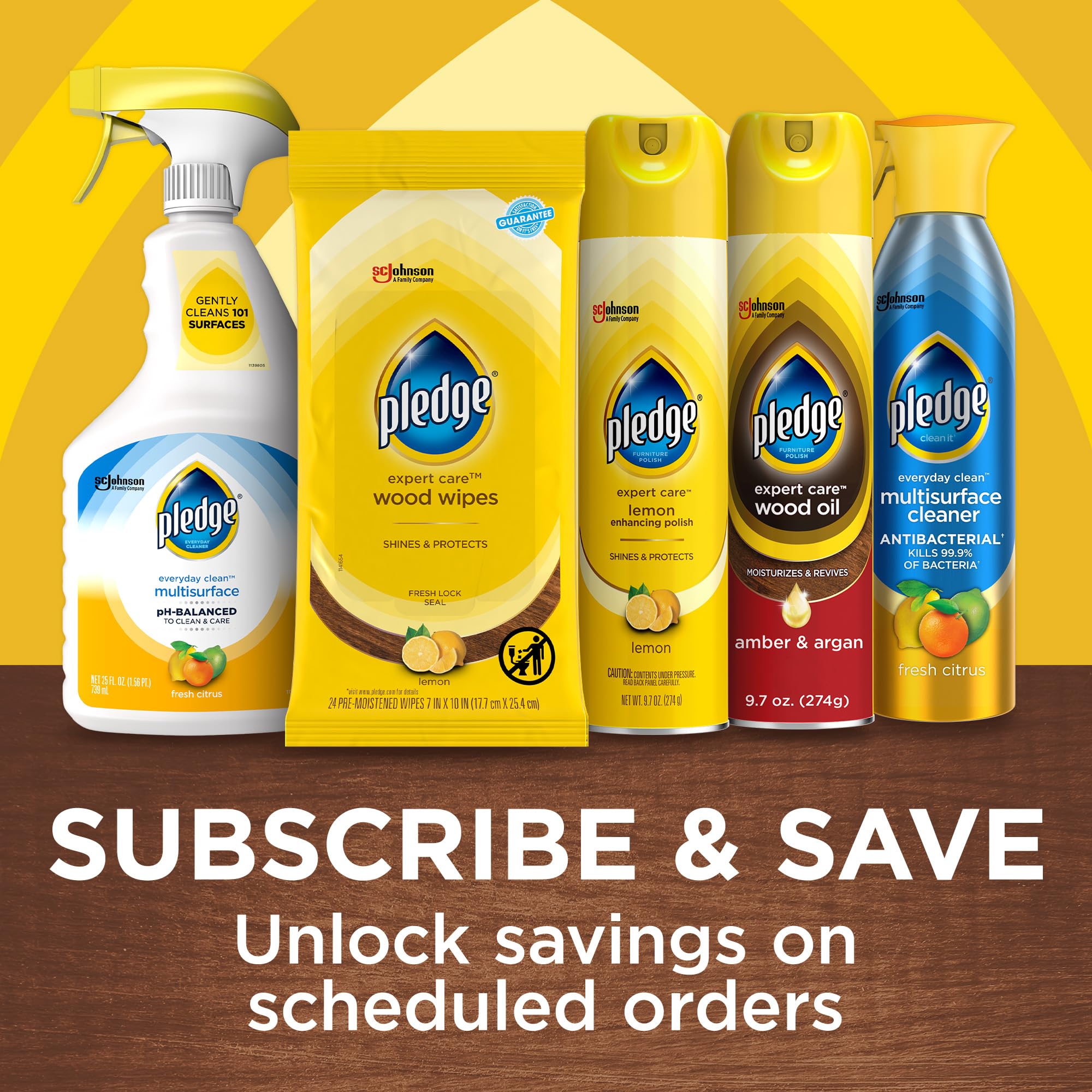 Pledge Wood Wipes - Expert Care Furniture Polish

