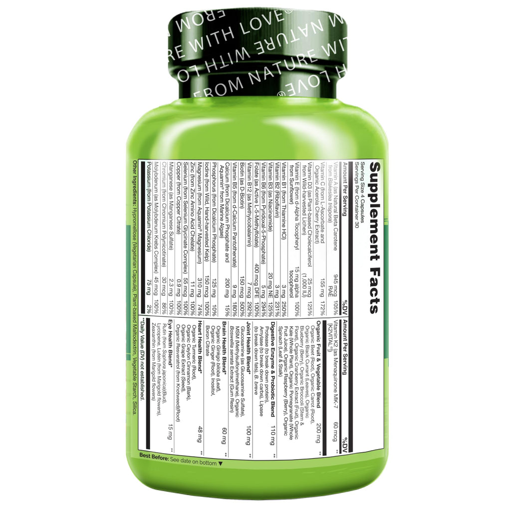 NATURELO Whole Food Multivitamin for Women 50+ Iron Free

