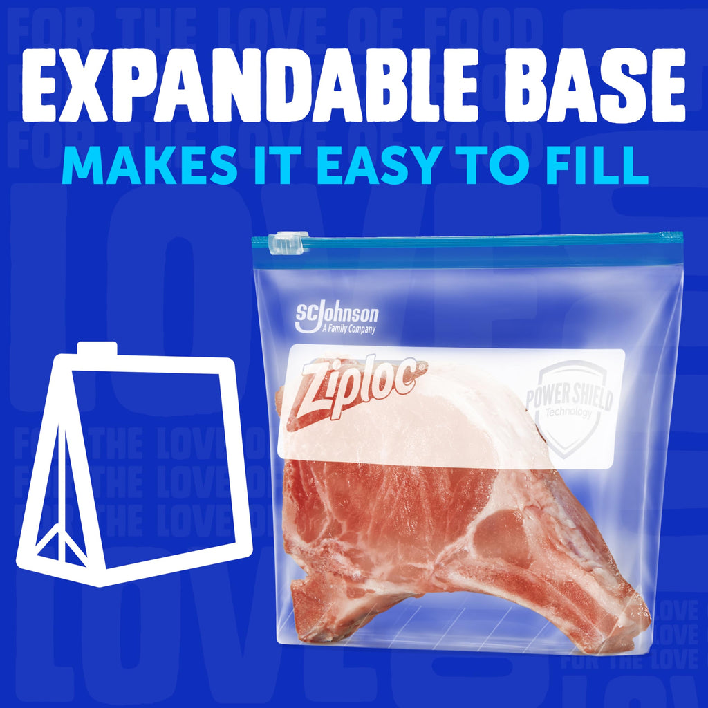 Ziploc Quart Freezer Slider Bags - Durable Food Storage

