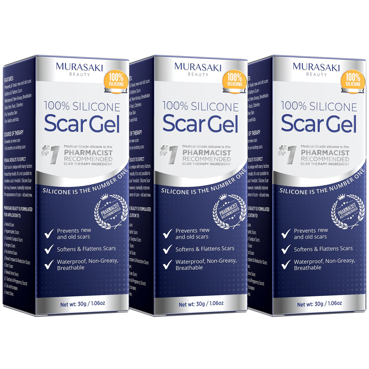 Silicone Scar Gel by Murasaki Beauty for Surgical Scars