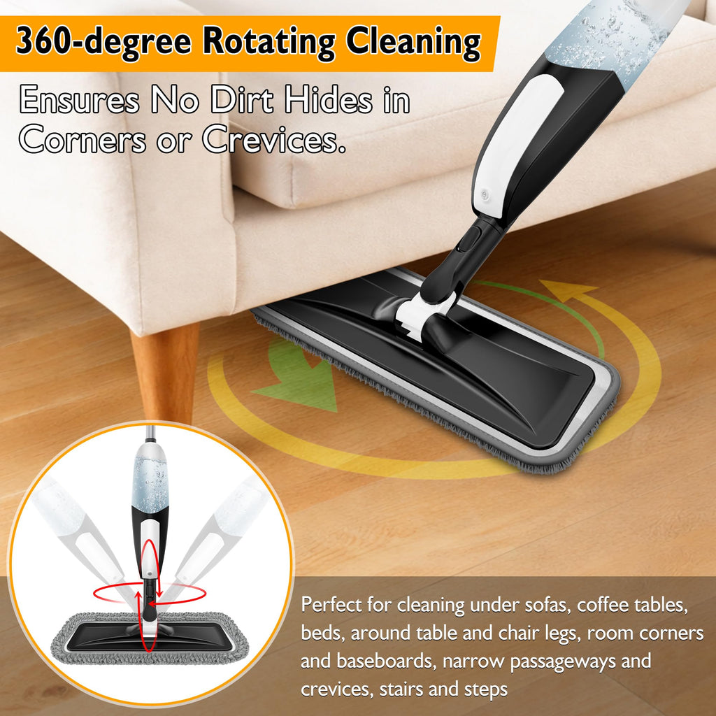 Spray Mop for Floor Cleaning with Microfiber and Swivel

