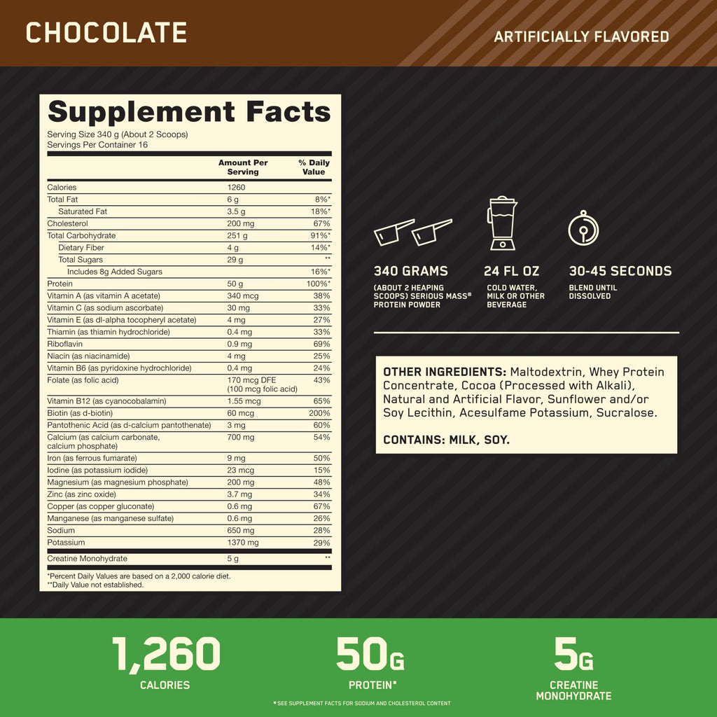 Optimum Nutrition Serious Mass Weight Gainer

