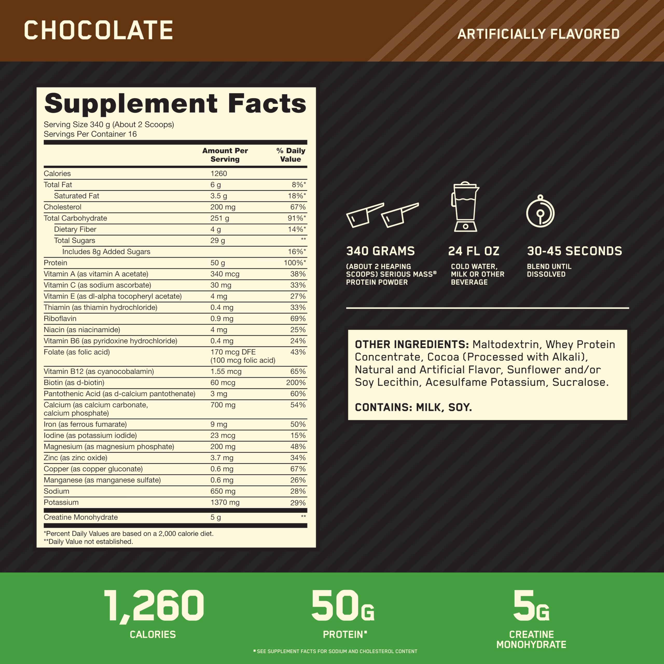 Optimum Nutrition Serious Mass Weight Gainer

