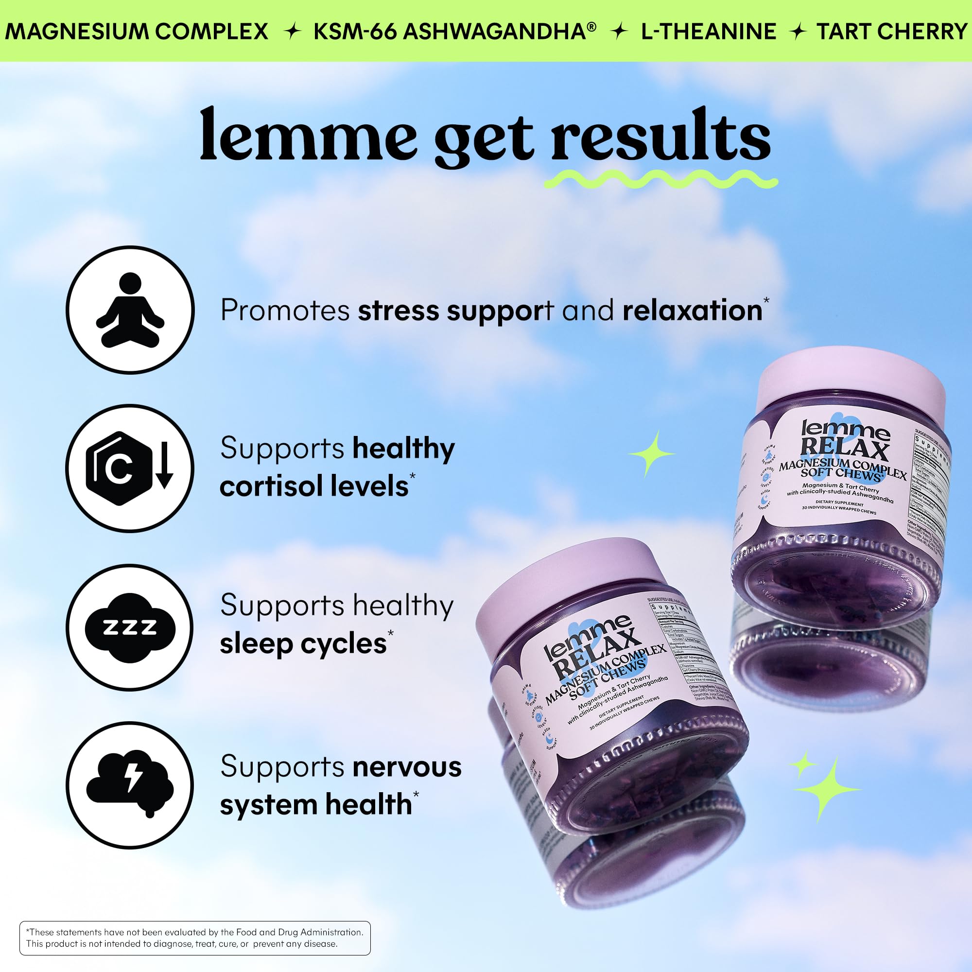 Lemme Relax Soft Chews Magnesium Glycinate & Ashwagandha


