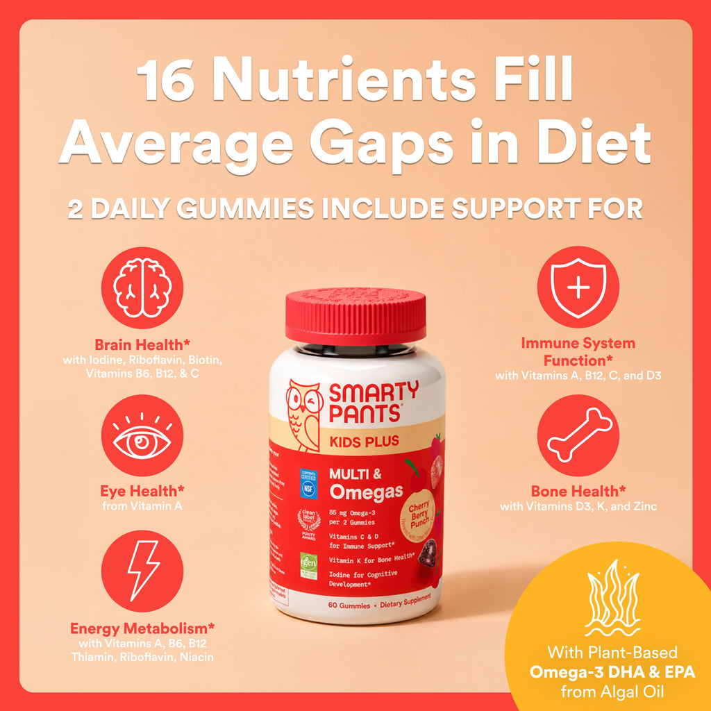 SmartyPants Kids Multivitamin Gummies with Omega-3 DHA/EPA

