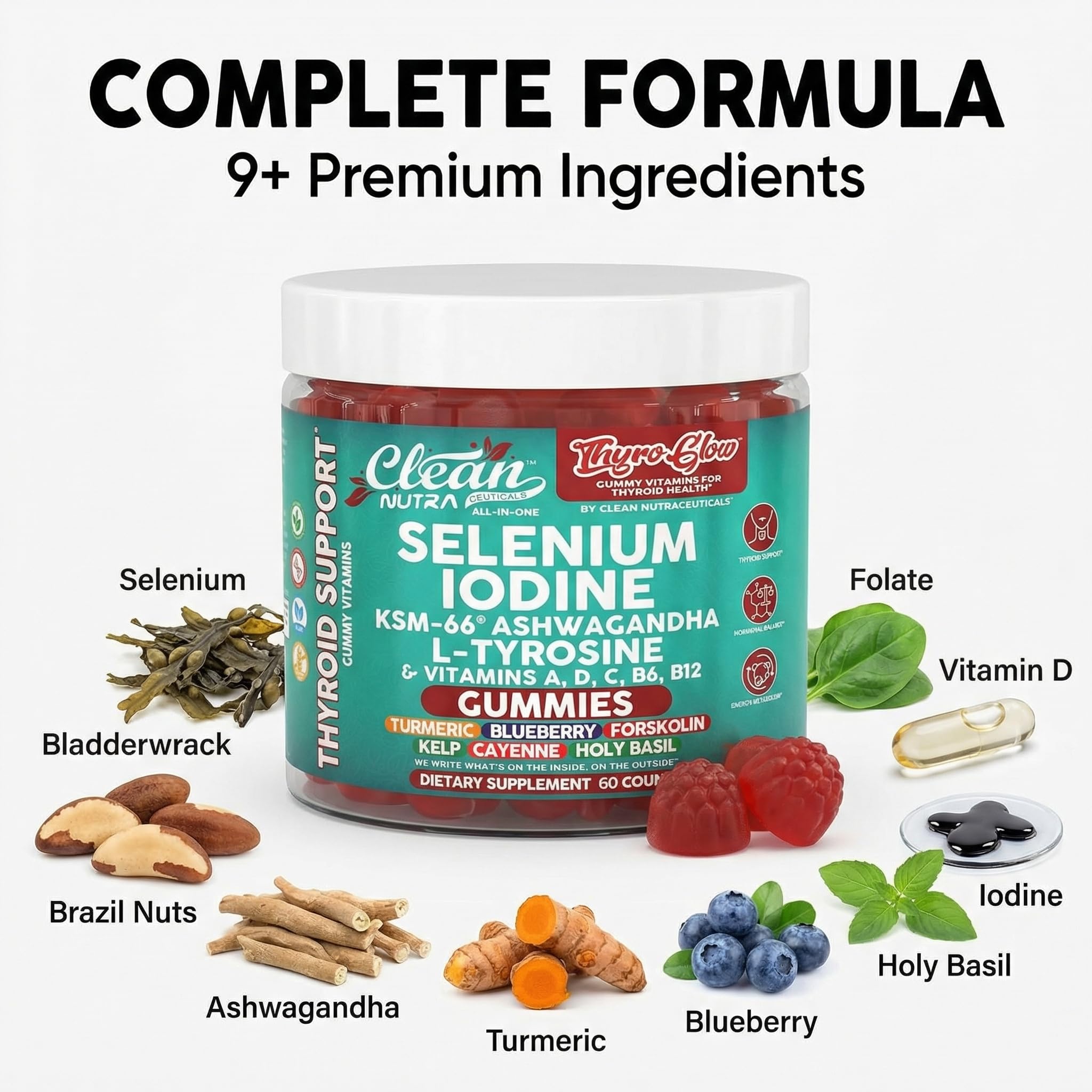 Clean Nutra ThyroGlow Thyroid Support Gummies

