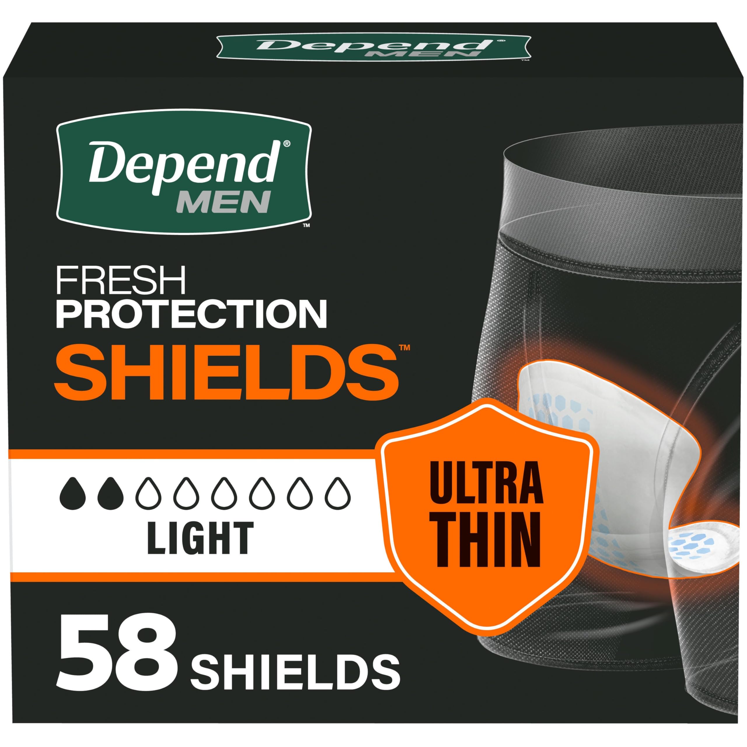 Depend Shields for Men Incontinence Pads - Light Absorbency