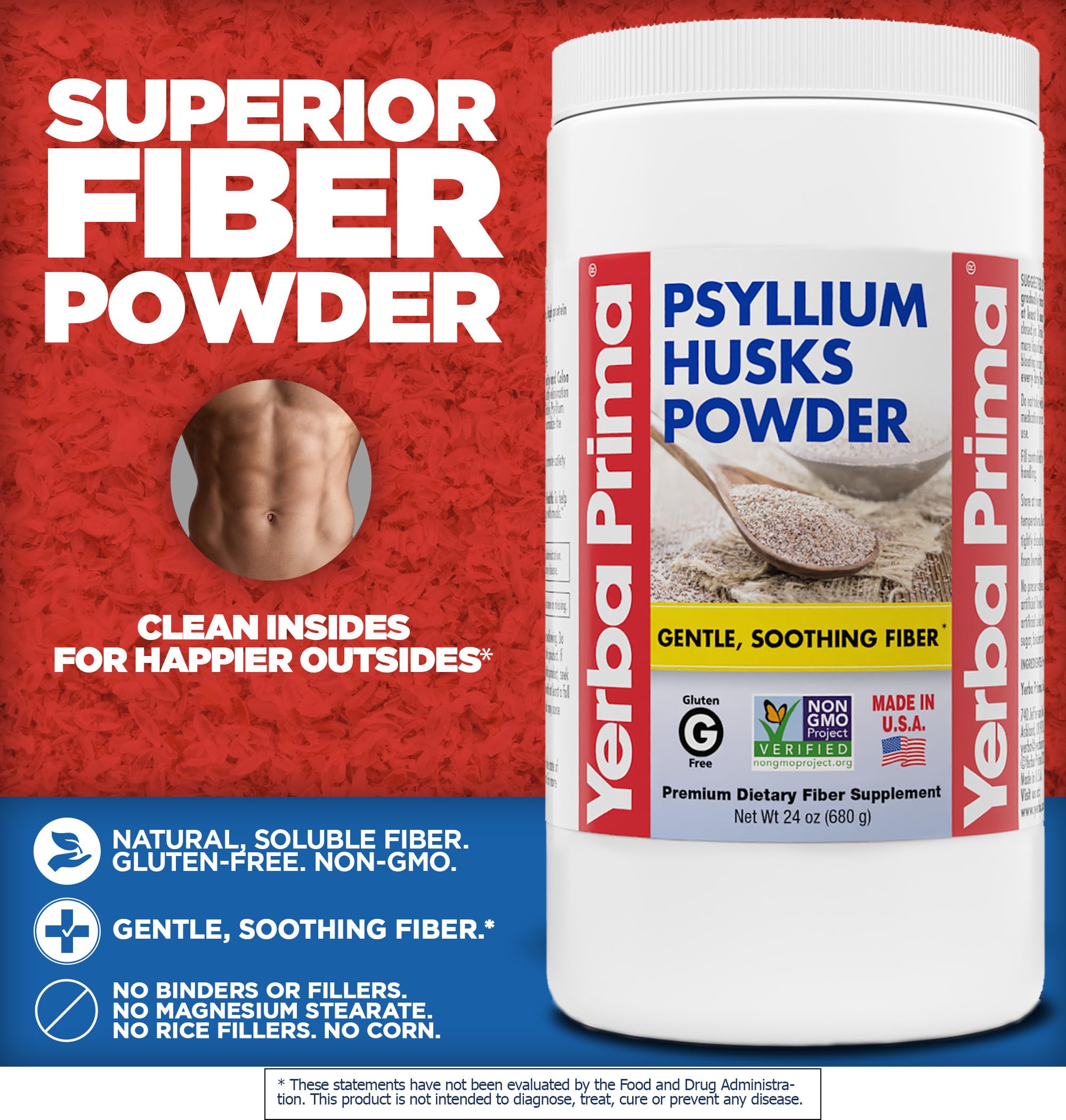 Yerba Prima Psyllium Husk Powder – Unflavored Fiber

