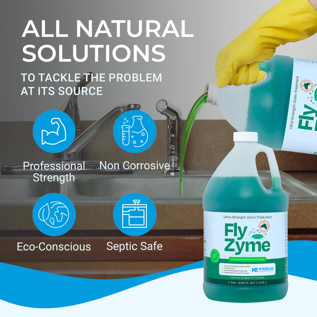 Fly-Zyme Enzyme Drain Cleaner Gel for Pipes & Fruit Flies

