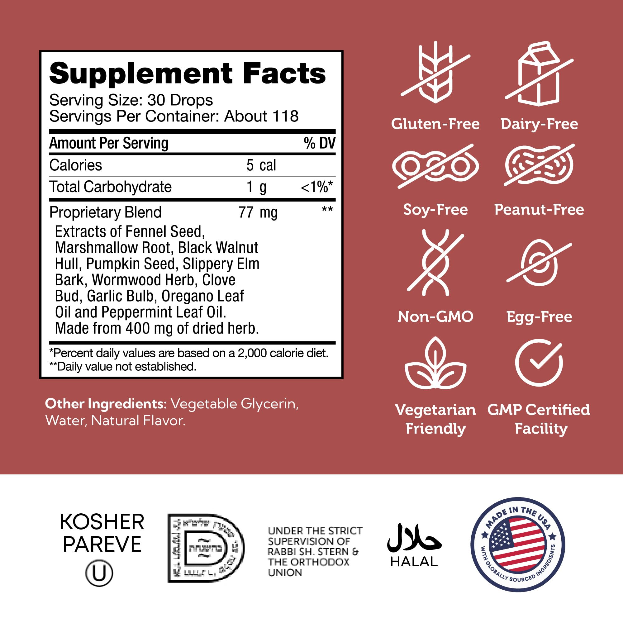Zahler ParaGuard Gut Health Supplement | Herbal Digestive

