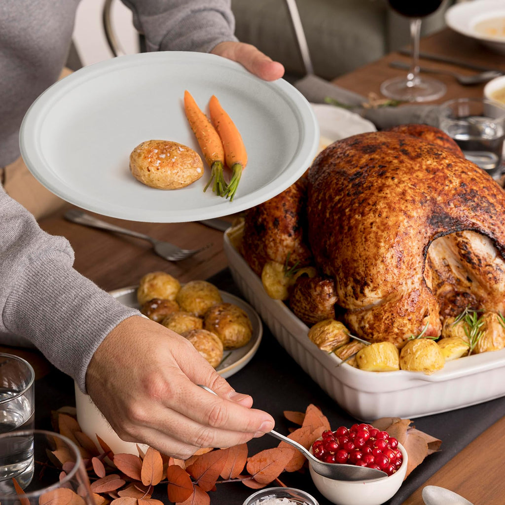ECOLipak Compostable Heavy-Duty Paper Plates

