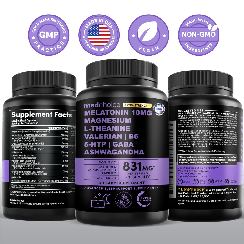 Melatonin Sleep Support Capsules with Herbal Blend

