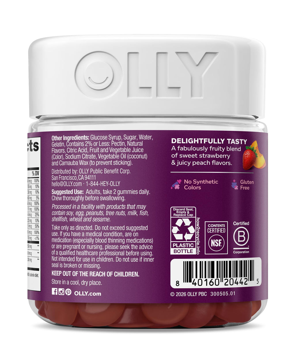 OLLY Women's Multivitamin Gummies for Heart & Immune Support

