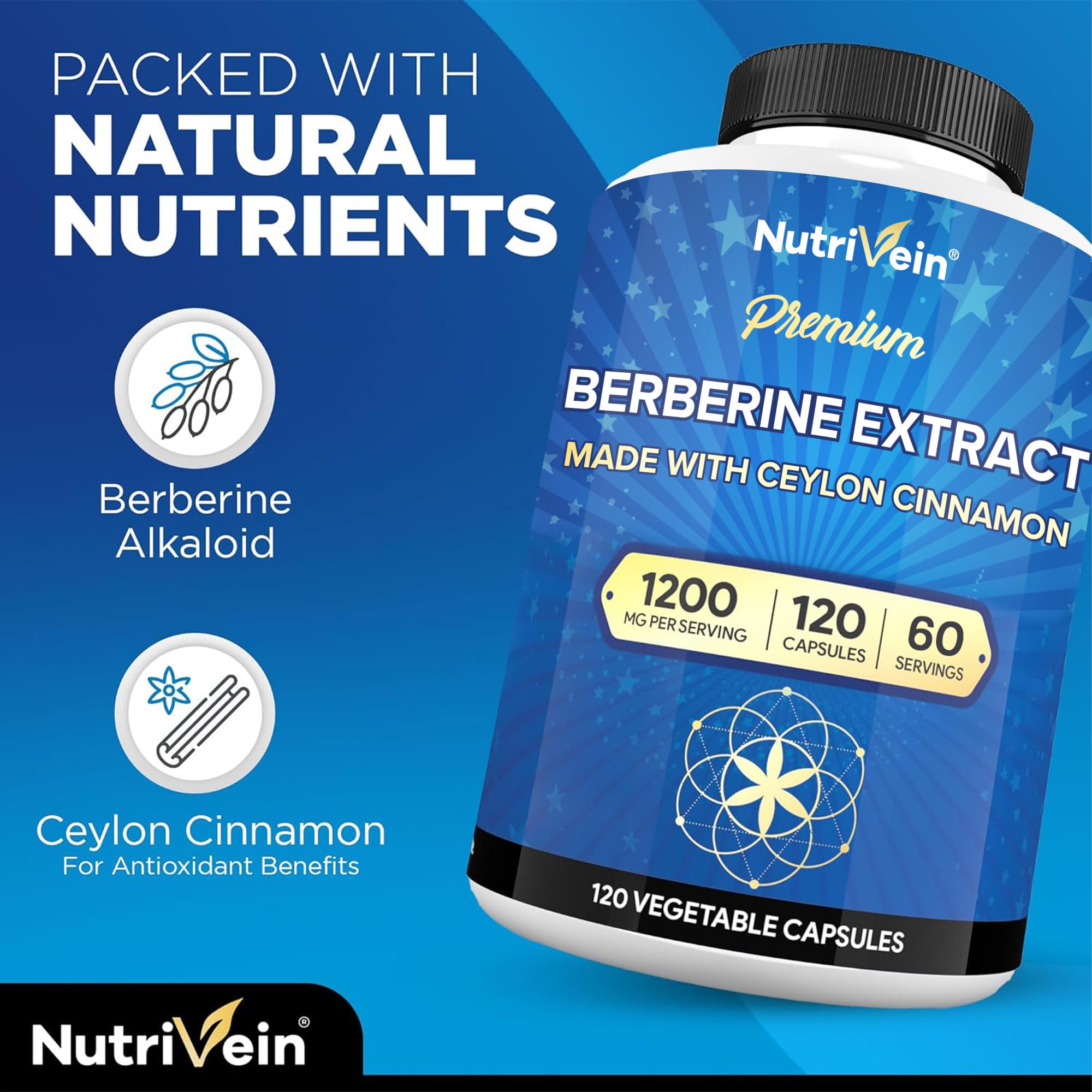 Nutrivein Berberine Supplement | High-Absorption Formula

