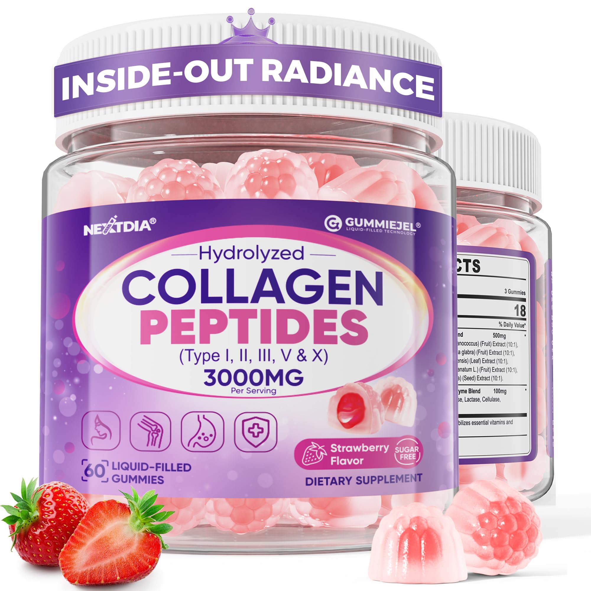 Nextdia Collagen Gummies with Multi-Collagen & Enzymes

