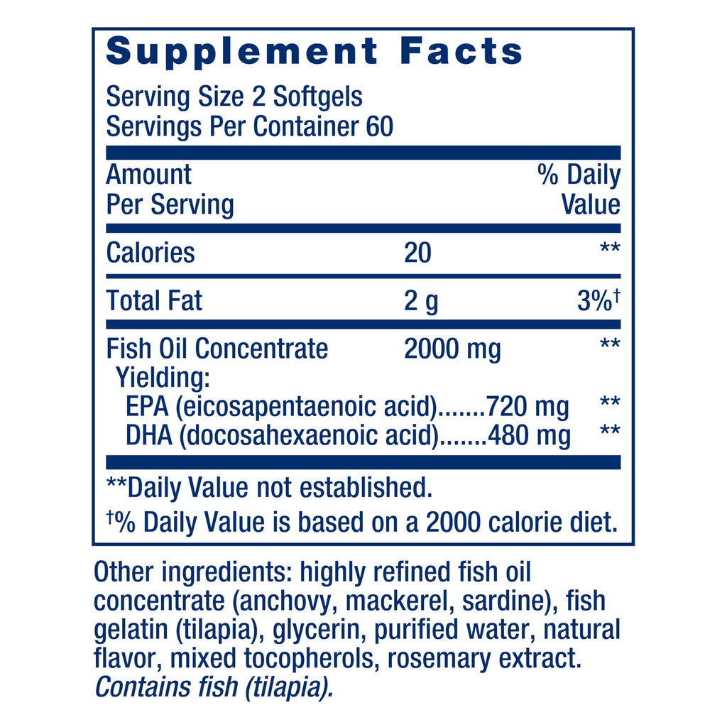 Life Extension Mega EPA/DHA Omega-3 for Heart & Brain

