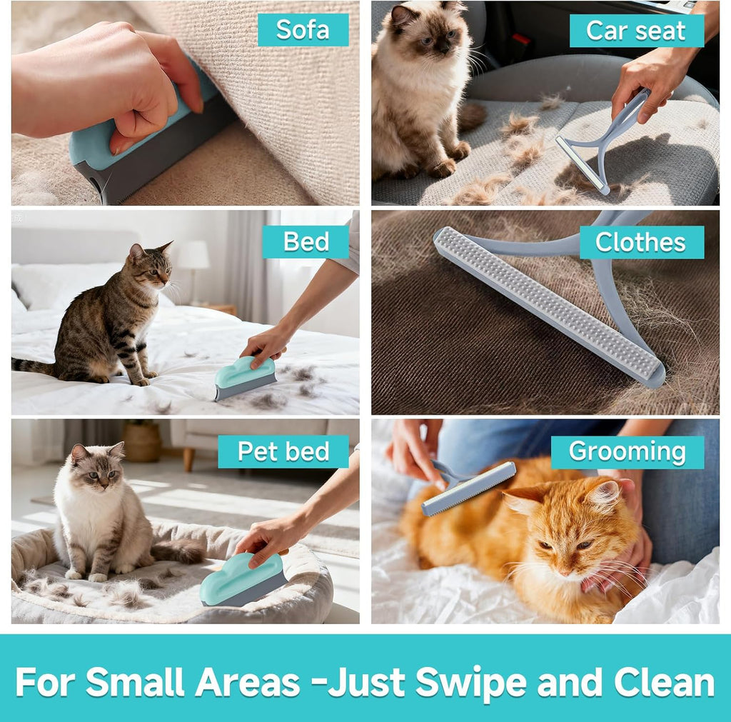 Carpet Rake for Pet Hair Removal - Dual-Action Tool

