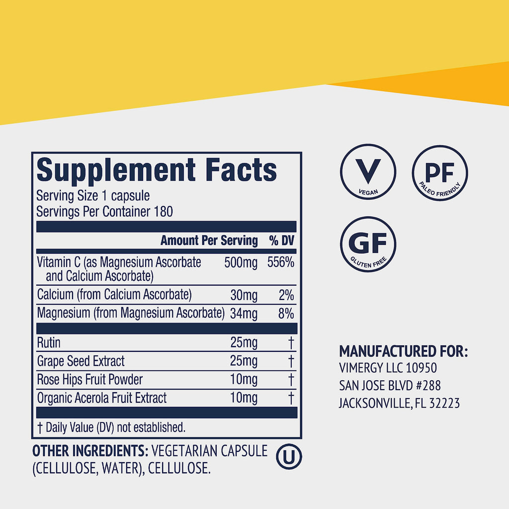 Vimergy Micro-C Vitamin C 500 mg | Immune Support

