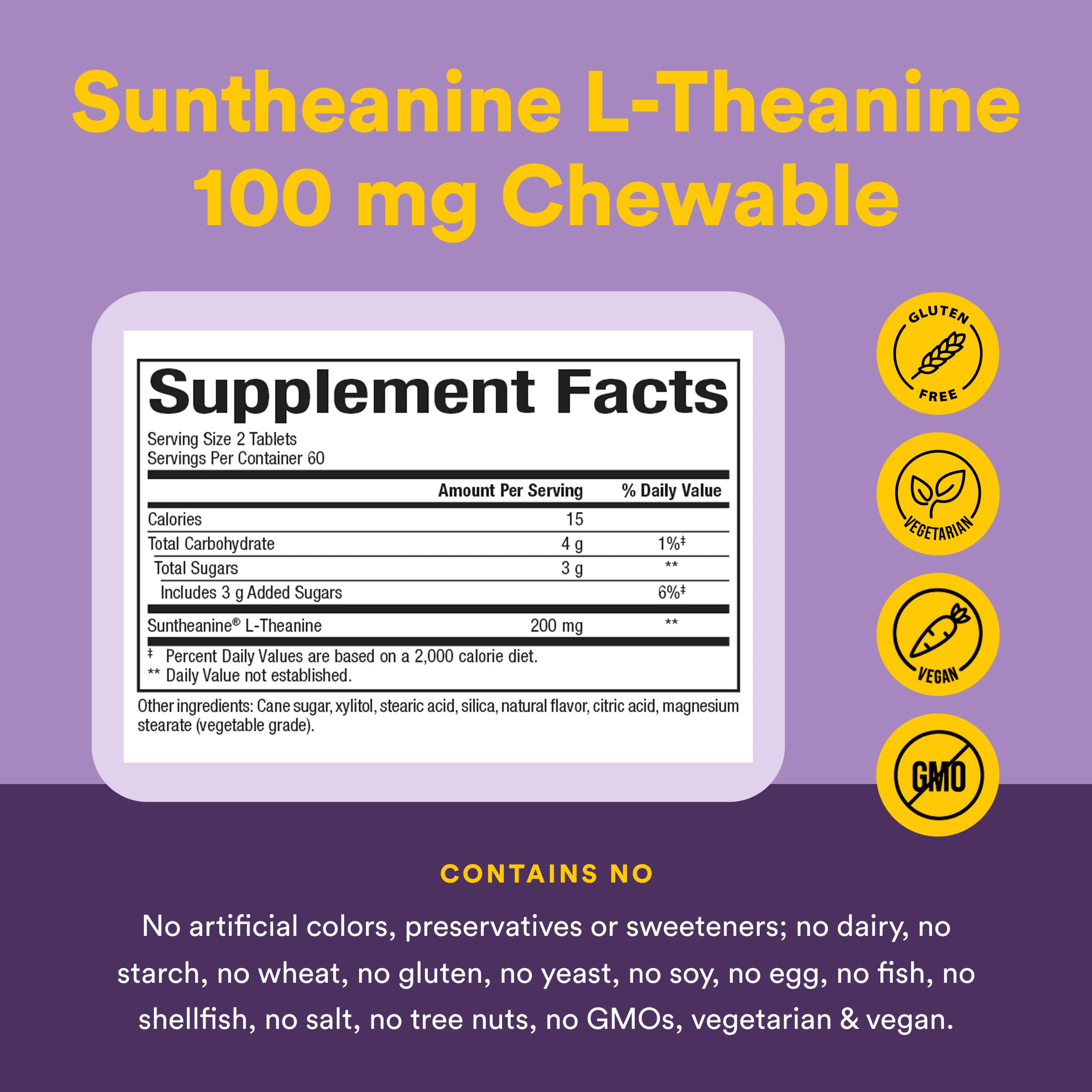 Natural Factors Suntheanine L-Theanine 100 mg Chewables

