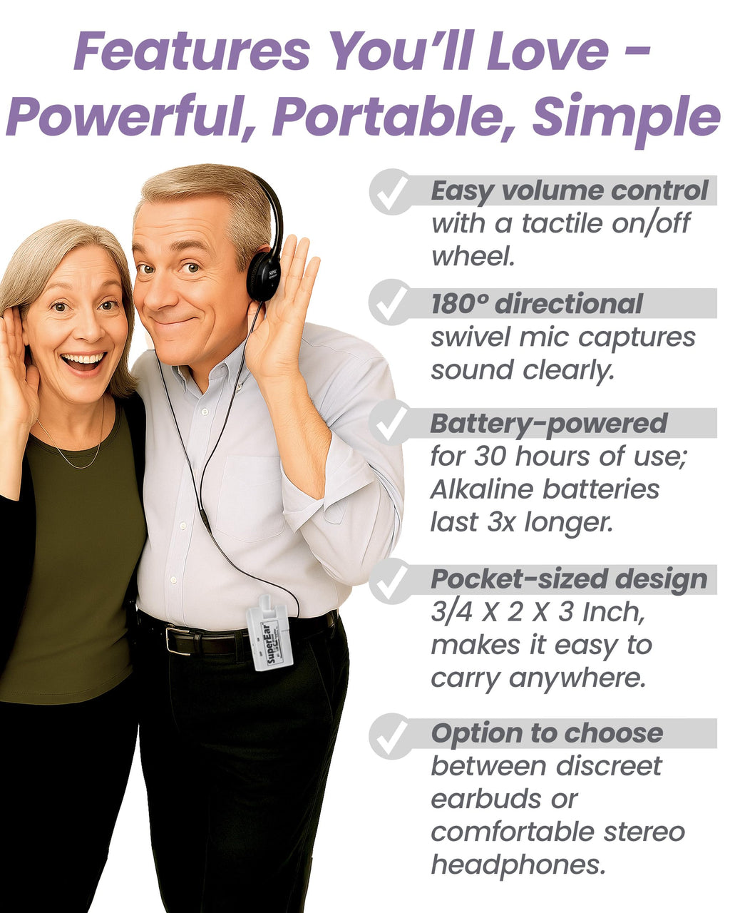 SuperEar SE5000 PSAP Personal Sound Amplifier for Seniors

