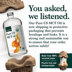 Natural Force Organic Pure C8 MCT Oil – Glass Bottle

