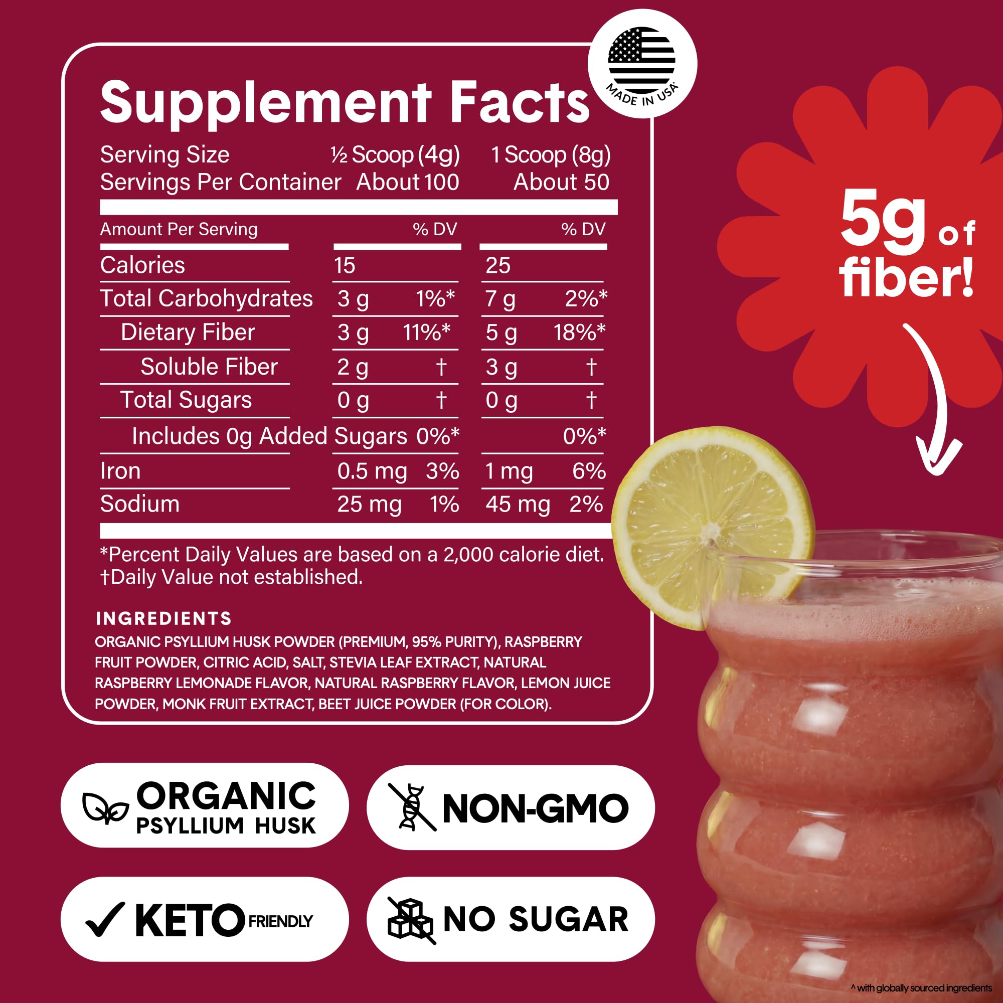 Bellway Organic Psyllium Fiber Powder - Prebiotic Sugar Free

