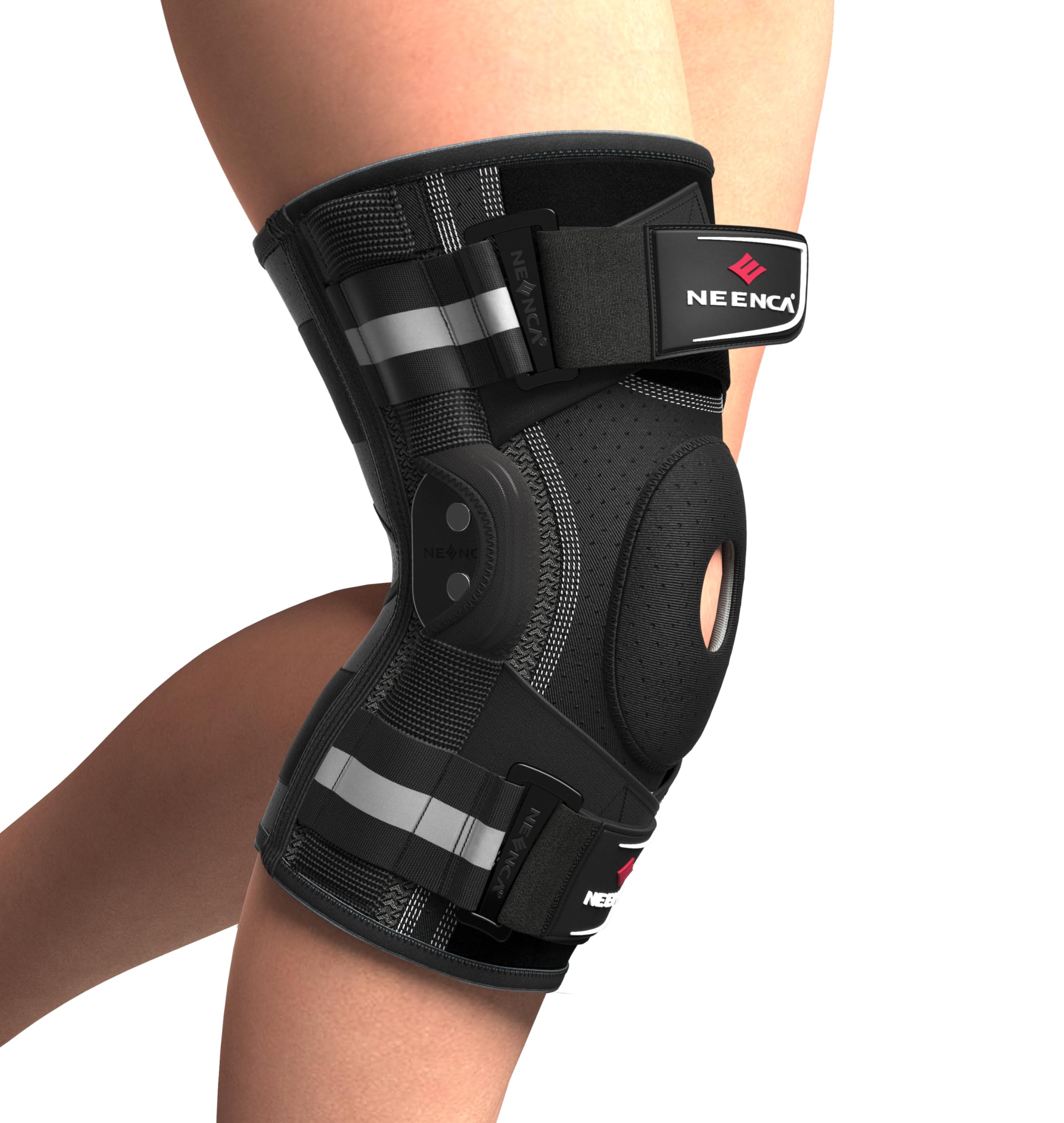 NEENCA Knee Brace with X-Strap Hinged Support

