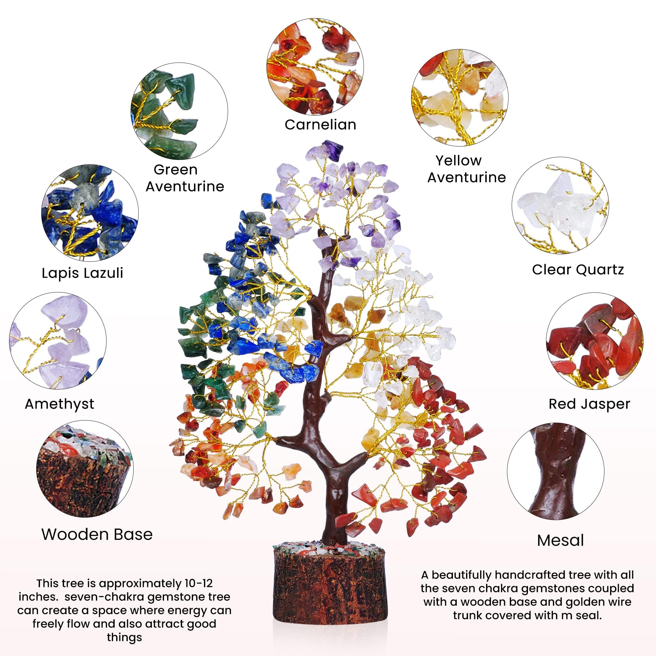 YATSKIA Crystal Tree Sculpture - Handcrafted Decor

