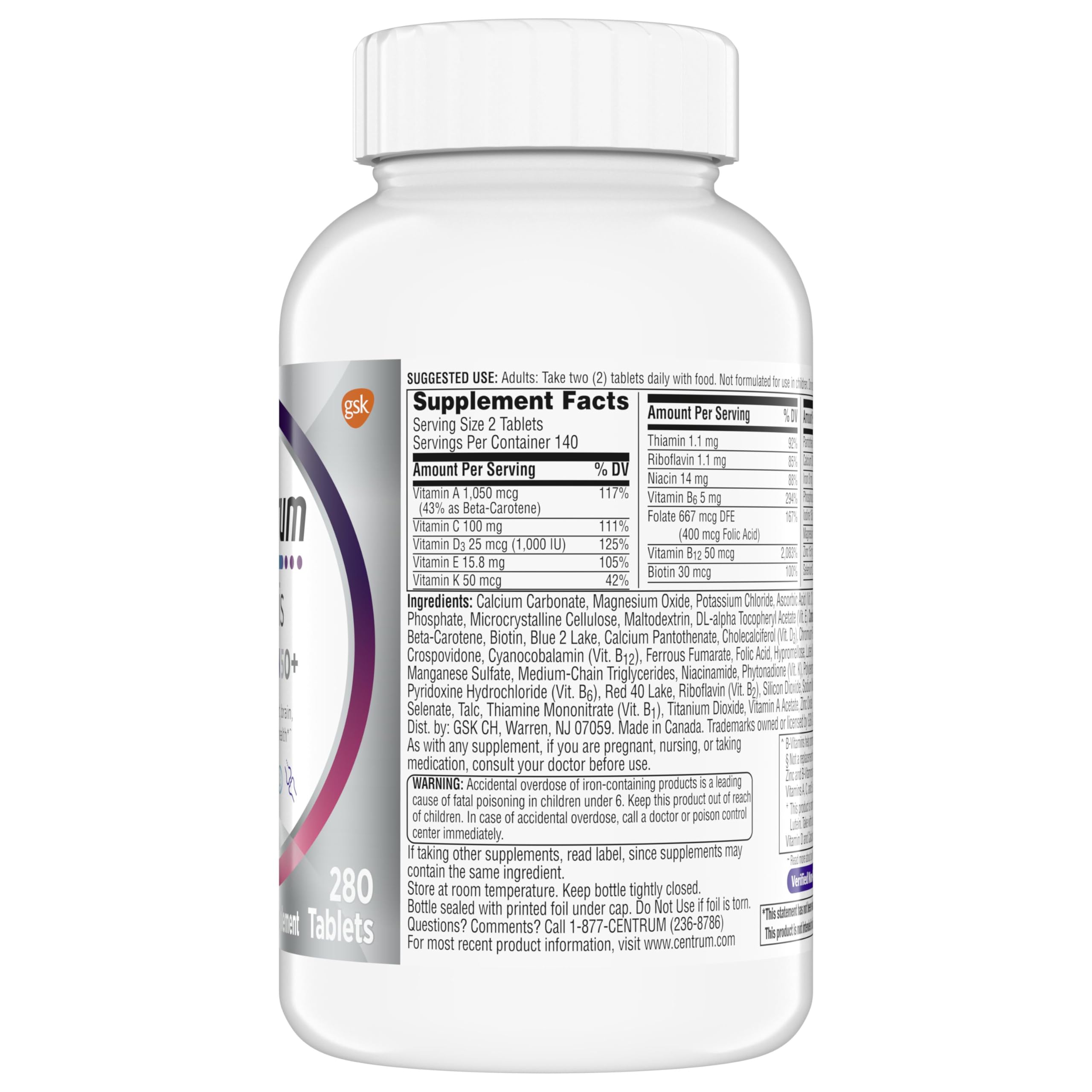 Centrum Silver Women's Multivitamin 50+ | Supports Wellness

