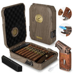Travel Cigar Humidor Case with Humidifier and Hygrometer

